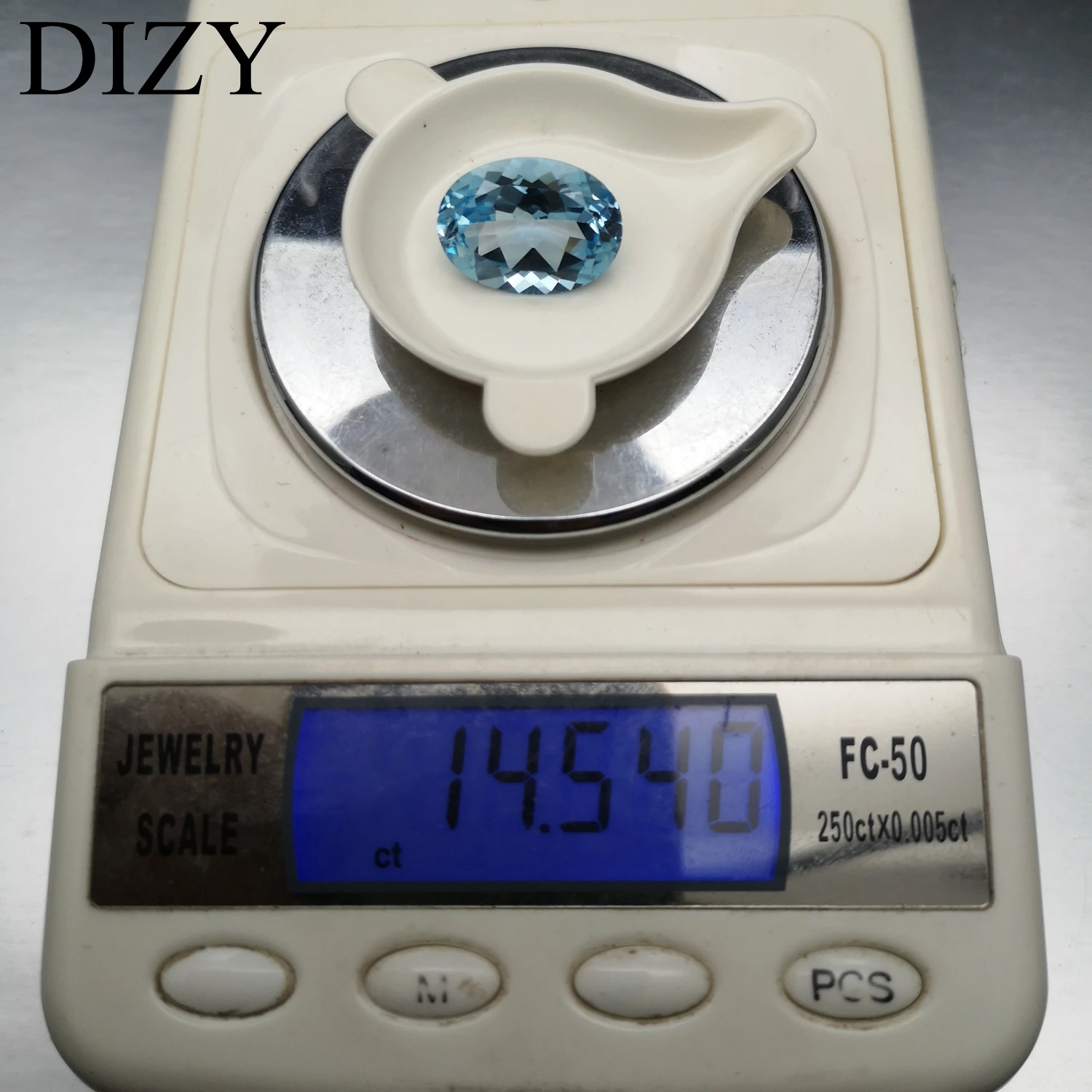 DIZY Небесно-Голубой топаз овальной граненой огранки 13*18 мм 14.5Cts натуральный