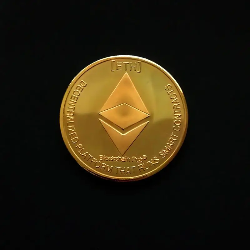 New Gold Plated Commemorative Collectible Golden Iron ETH Ethereum Miner Coins | Дом и сад
