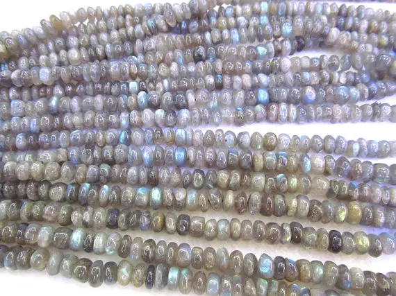 

AA+ Genuine Labradorite Beads, Labradorite Rondelles, Freeform Rondelles, Roundels 4-10mm full strand