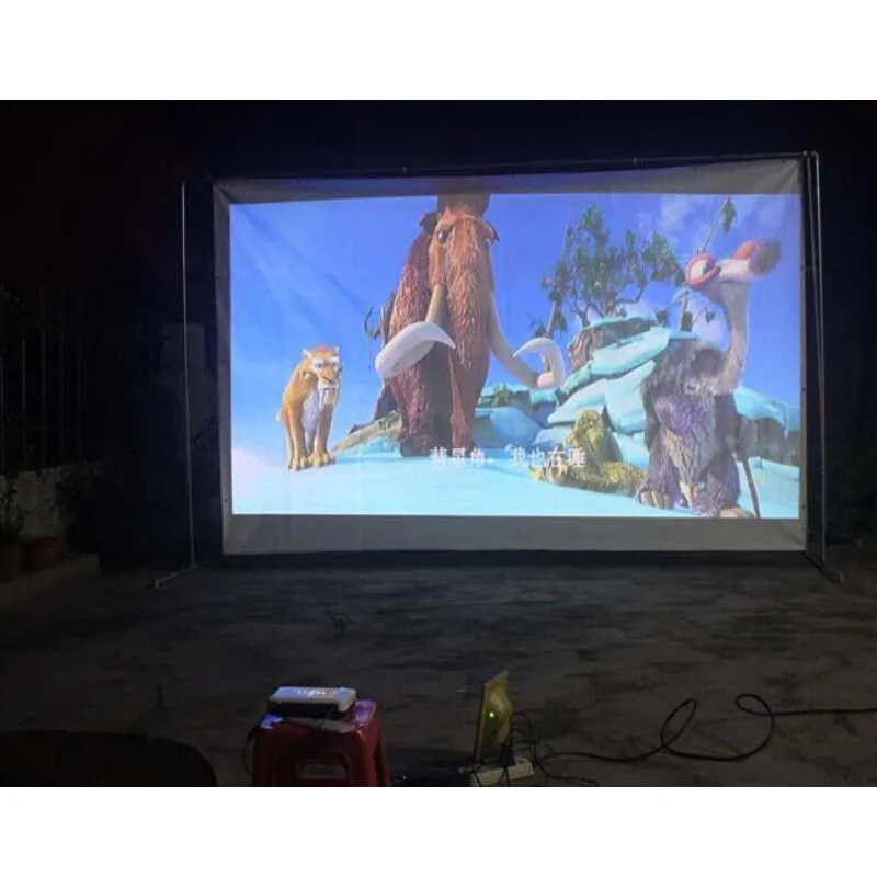 High-quality 3d screen Large size 150inch 16:9 Portable folded Canvas projection fabric with eyelets easy install |