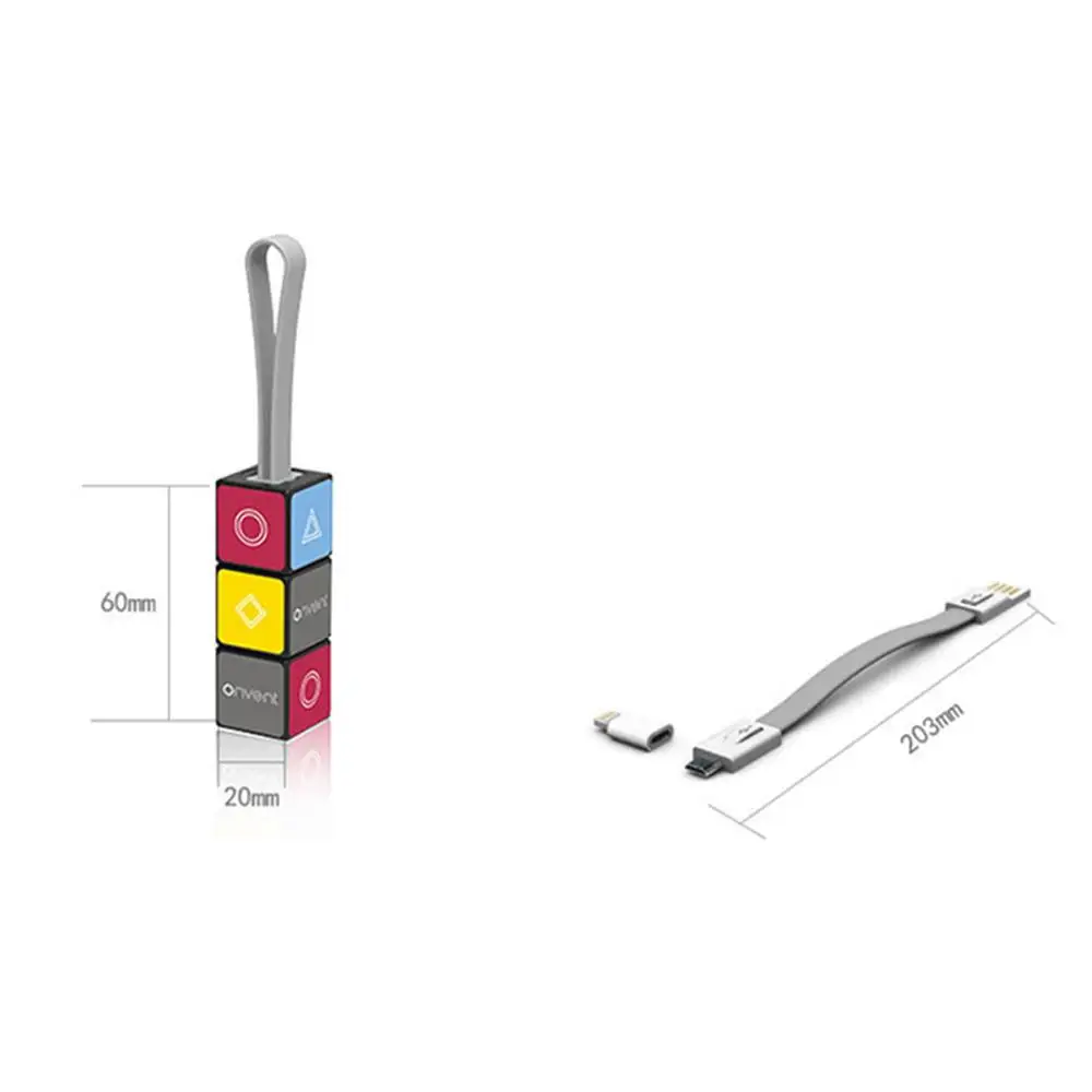 Чудо-брелок Cube Micro USB кабель адаптер для iPhone iPad Android type C адаптер брелок 3 в 1 портативная линия зарядки данных