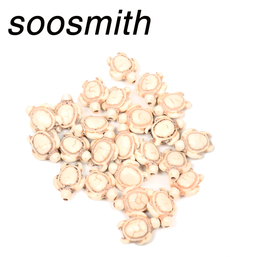 Soosmith Белый Синий Черепаха Форма синтетический камень свободный разделитель