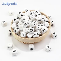 joepada 104pcs letter silicone beads 12mm food grade baby teething beads for diy teething english alphabet necklace baby teether