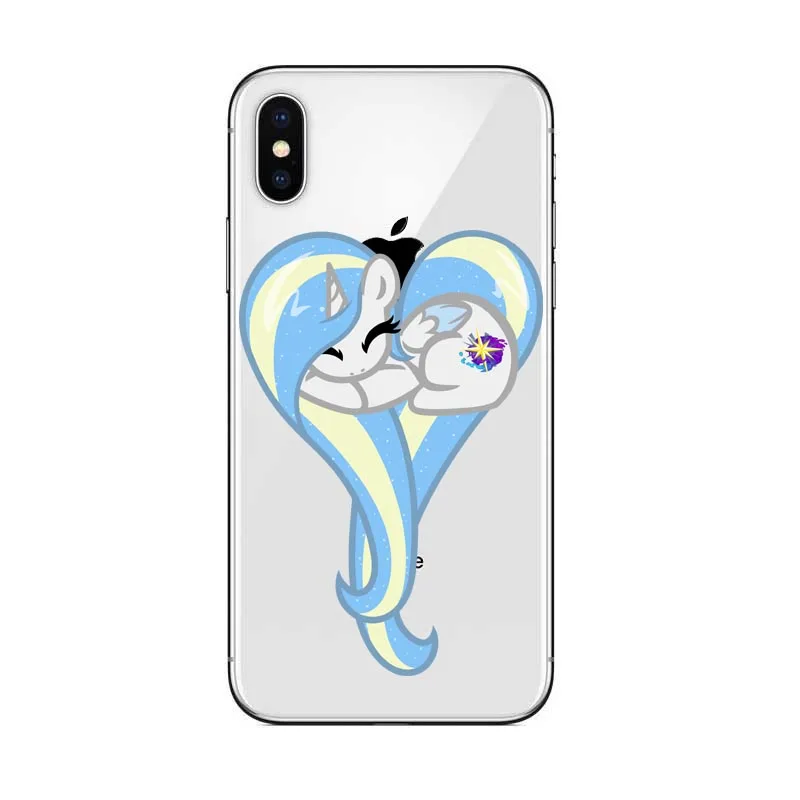 Милый чехол в форме сердца с цветным цветком единорогом для iPhone 5S SE 6 6s 7 8 Plus X 10