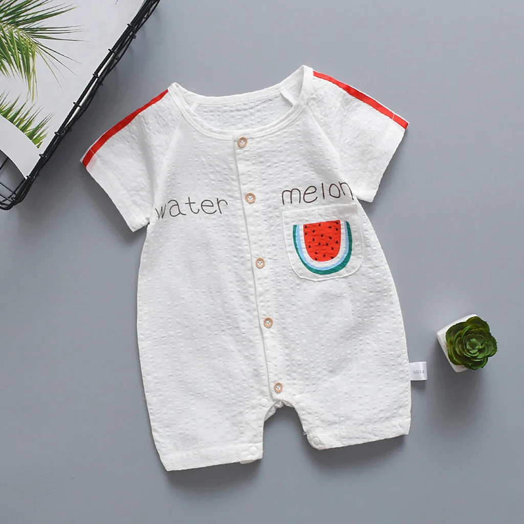 Летняя одежда для новорожденных комбинезон маленьких девочек с короткими