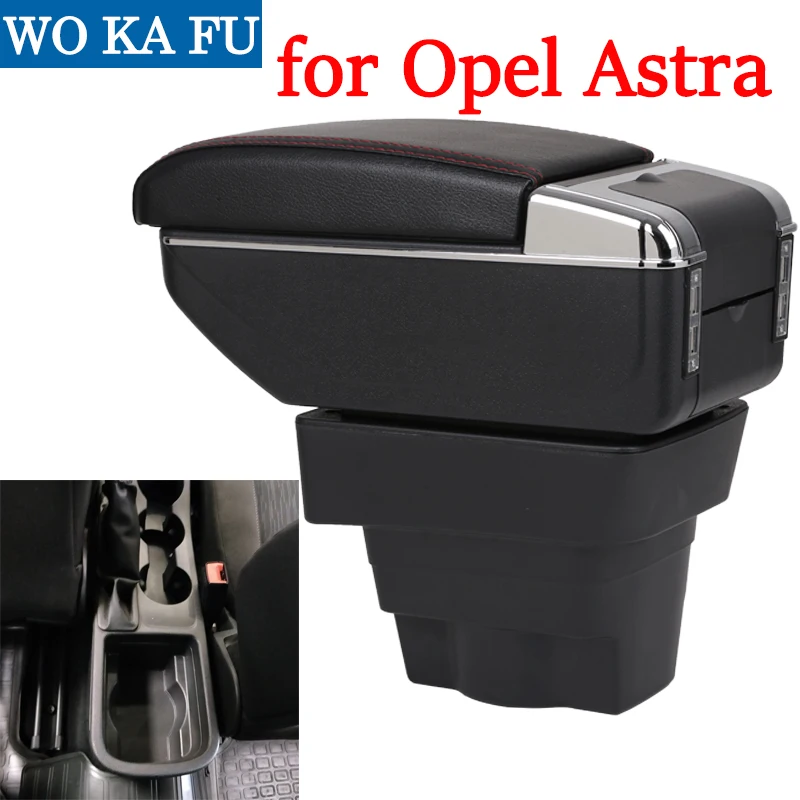 Для OPEL Astra подлокотник коробка Astra подлокотник Универсальный 2012- Автомобильная центральная консоль Модификация аксессуары двойной поднятый с USB