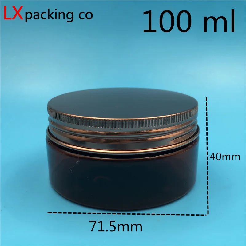 100 ml Bronze cover 30 шт 50 80 100 150 200 250 мл пластиковая коричневая пустая упаковка баночка бронзовая алюминиевая крышка контейнер для крема бутылки - Цвет: 100 ml Bronze cover