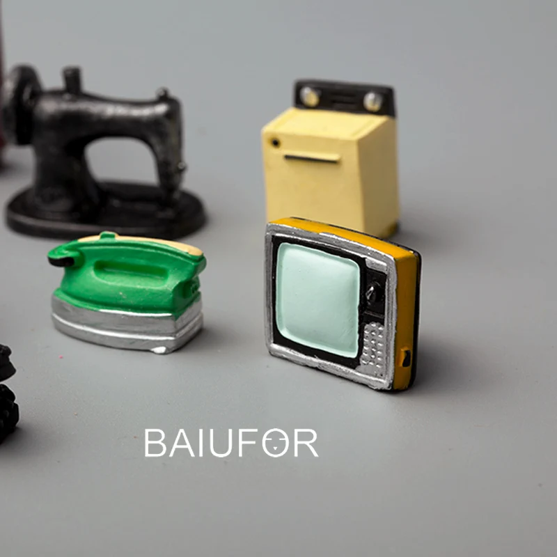 Миниатюрный Кукольный домик BAIUFOR в стиле ретро домашняя модель радиовеер