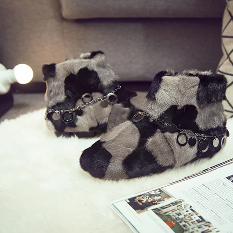 Женские ботильоны 2019 зимние меховые теплые сапоги для женщин зимняя обувь