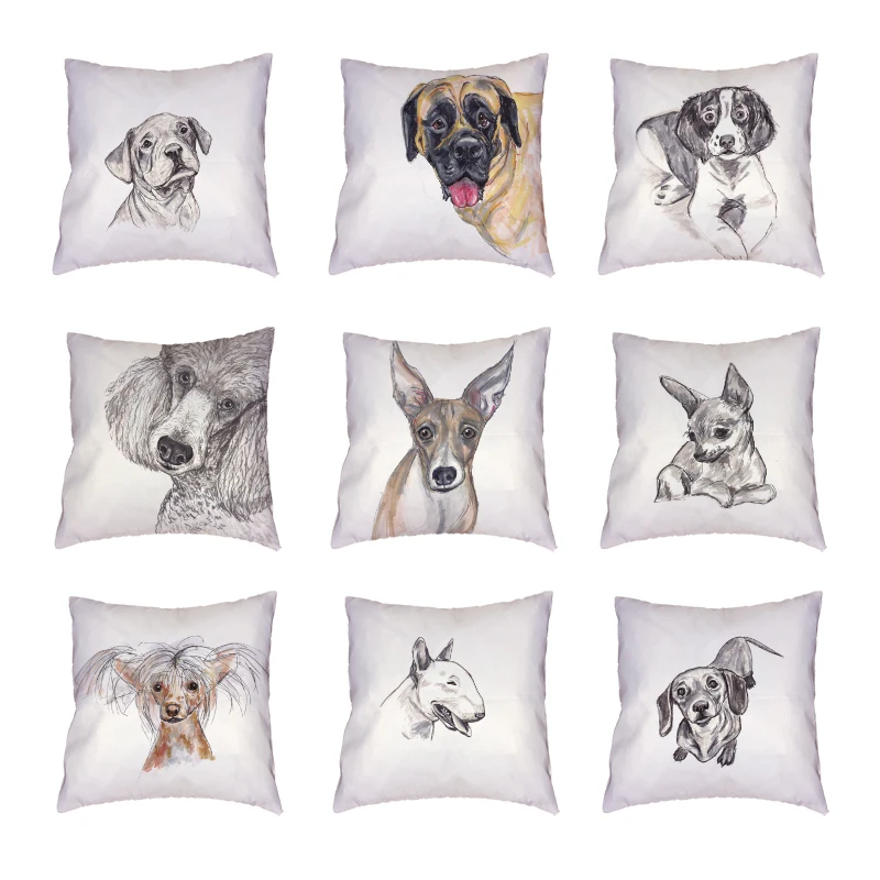 

Чехол для подушки с изображением милого быка-терьера, 45x45 см