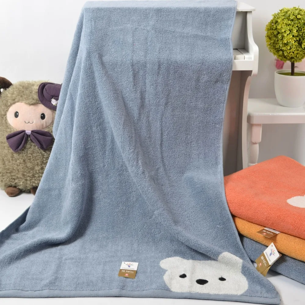 100% натуральный хлопок мультяшный медведь банное полотенце для ванной комнаты