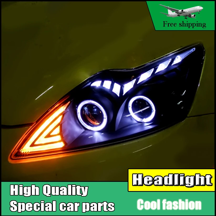 Автомобильный Стайлинг Головной фонарь для Ford Focus MK2 фары 2009 2011 светодиодный DRL Bi