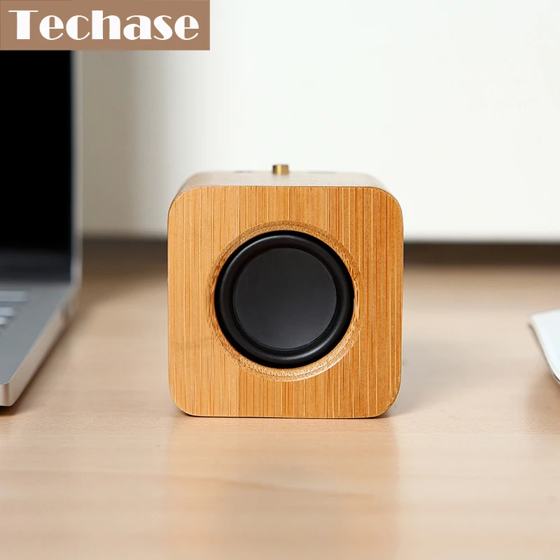 Мини Bluetooth Колонка Techase Bamboo проводная + беспроводная Портативная колонка с