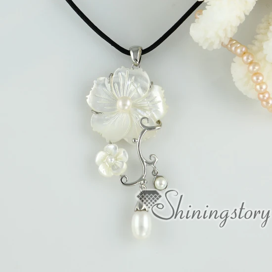 Ожерелья в виде цветка камеи Радужный розовый пингвин белый устричный морской