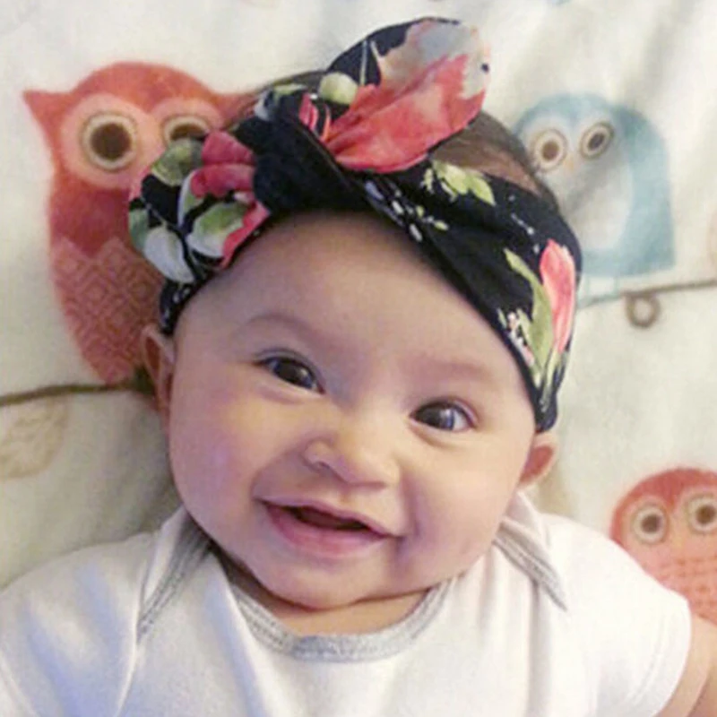 Новинка Детский Малыш новорожденный младенец богемный кролик уши тюрбан Узелок