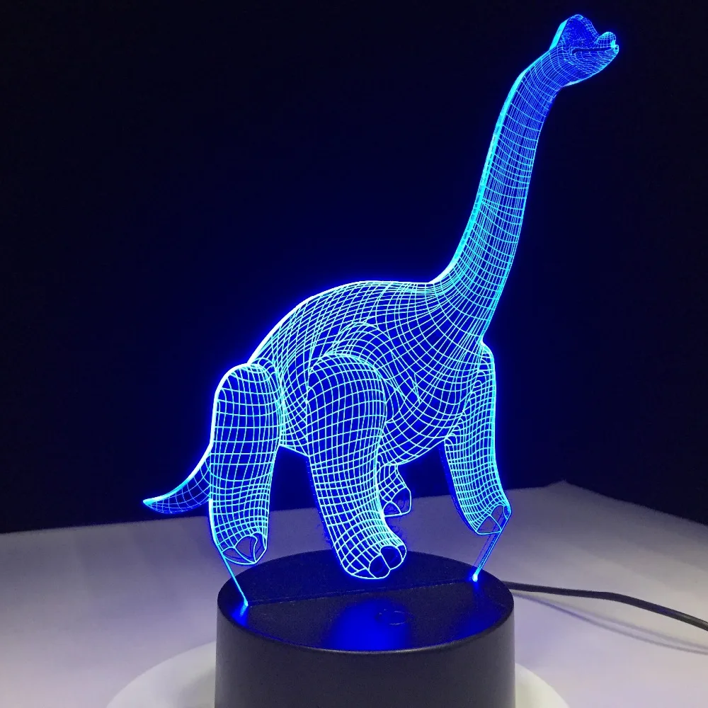 Акриловый ночник в виде динозавра креативный подарок 3D USB светильник для сна
