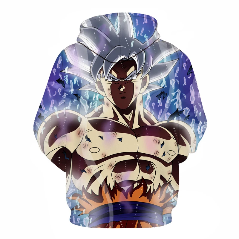 Азиатский размер Аниме толстовки Dragon Ball Z с капюшоном и карманами Детские Goku 3D