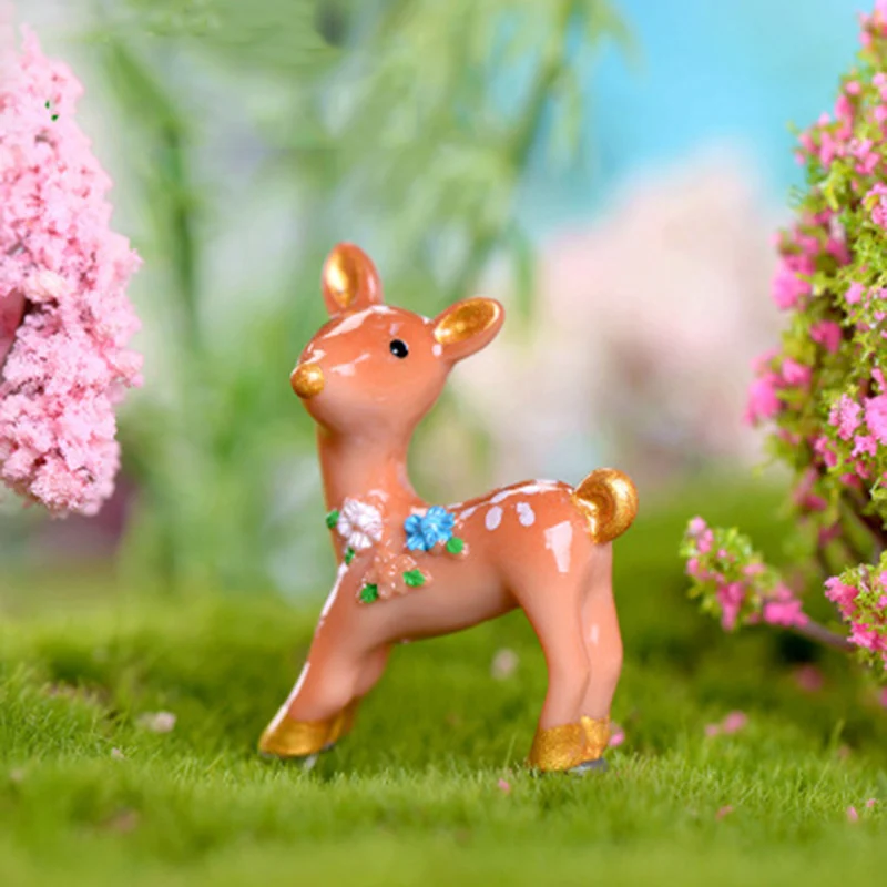 ZOCDOU 1 Piece Merry Christmas Day Deer Reindeer Santa Claus Model Small Statue Figurine Crafts Figure Ornament Miniatures DIY | Дом и сад