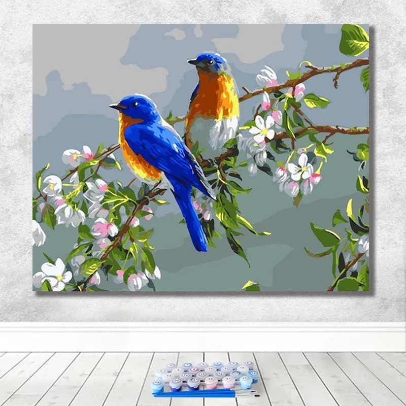 paint by number art painting by numbers Romantic bird flower creative decorative painting adult hand-painted decompression - Цвет: 21109