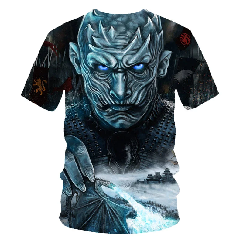Мужская футболка power Game с героями фильма 2019 новая Футболка Hip-Hart Повседневная Harajuku