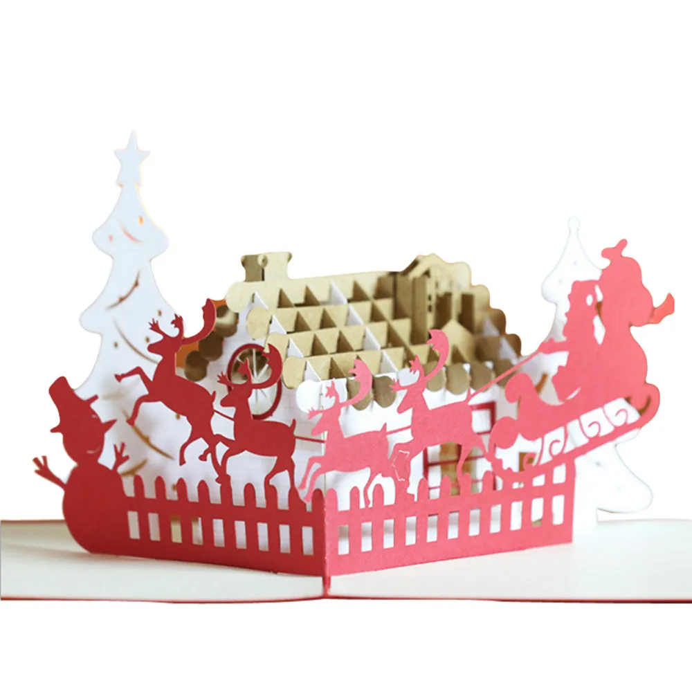 Xmas Convite De Casamento Подробная информация о 3D Популярной открытке рождественское поздравление подарок для ребенка праздник счастливый год рождественские открытки