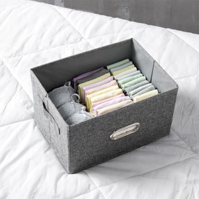 Складная хлопковая и льняная настольная коробка для хранения товаров дома шкаф
