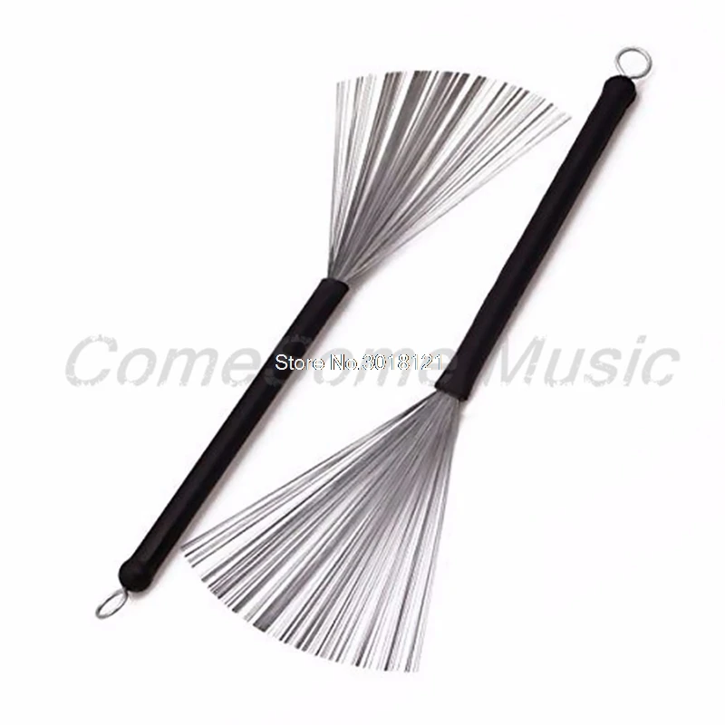 

Free shipping 1Pair Retractable Loop End Drum Brushes For Jazz Drum Stick Musical Accessories