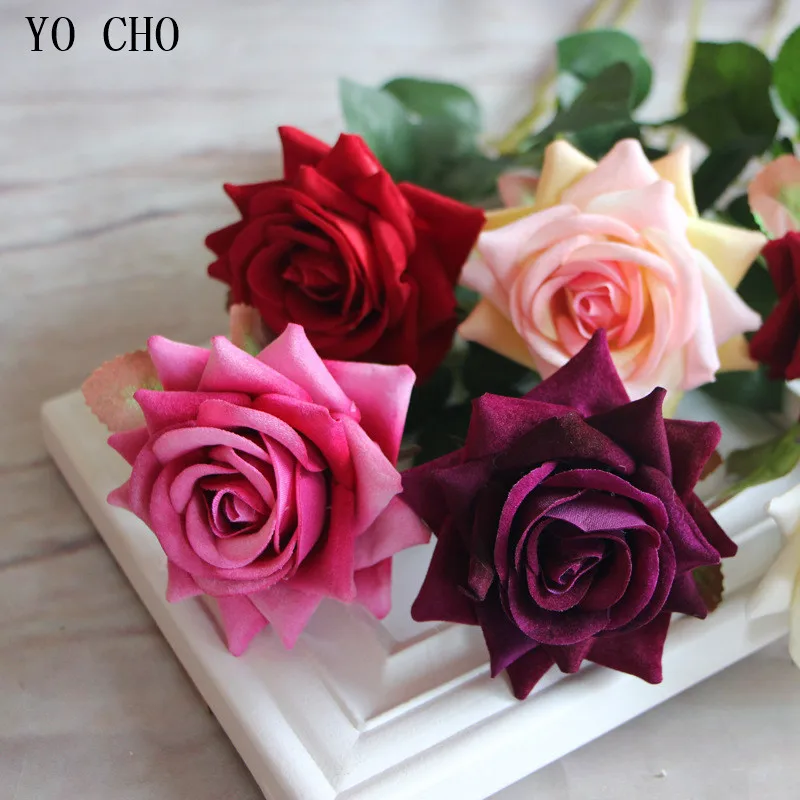 

YO CHO 50 см розы, искусственные цветы, искусственные растения, цветы, Свадебный декор, декор для домашвечерние, искусственный цветок, белый цвет