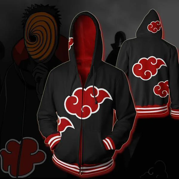 Наруто Узумаки костюмы для косплея Акацуки Учиха толстовки itachi куртки с 3D