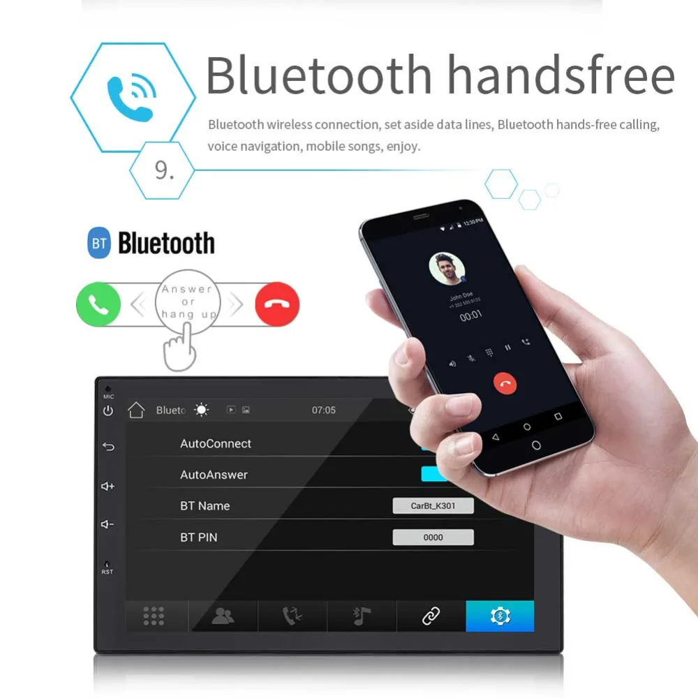 Podofo 2 Din Android автомобильный Радио gps навигация Bluetooth 2din автомобильный аудио стерео fm-приемник USB Мультимедиа MP5 без DVD плеера
