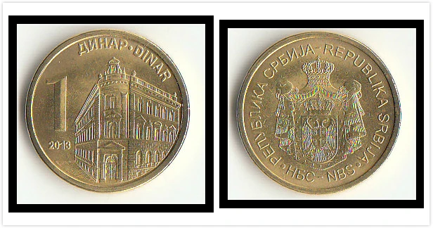 Serbia 1 динар монеты ЕС 100% настоящие и оригинальные европейские для личной