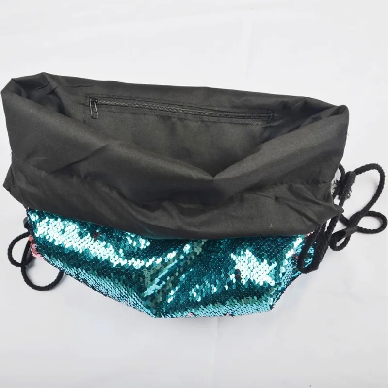2019 новые брендовые двусторонние пайетки рюкзак на шнурке Блестящий Cinch пакет