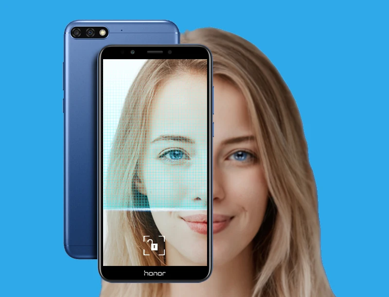 Huawei Honor 7c Android 8.0 мобильный телефон Уход за кожей лица ID 5.9" полный вид Экран Qualcomm Восьмиядерный 13MP двойной сзади камера отпечатков пальцев