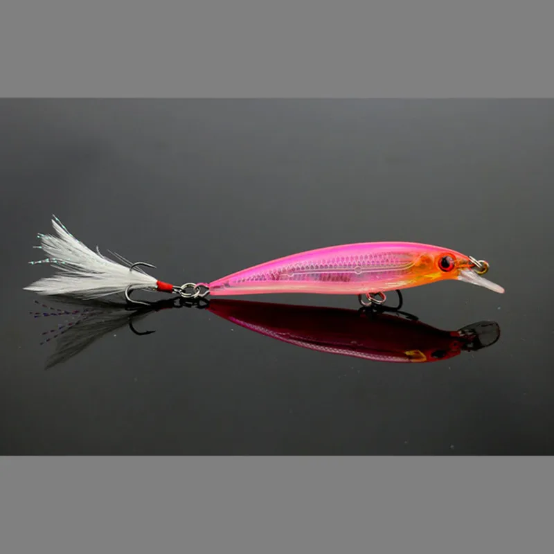

1PCS 8g Minnow Fishing Lure With VMC Hooks Sea Bass /Pike/Trout Artificial Bait Fishing wobblers trolling lure Pesca Acesorios