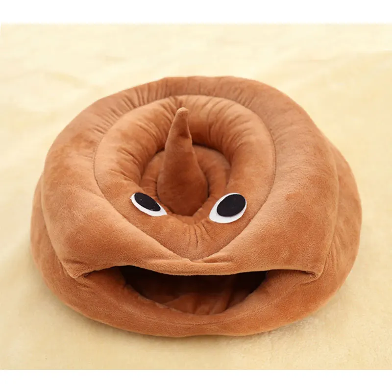 Funny Poop Pet Cat Beds Mat House Cat Dog Puppy Kennel Sleeping Bags Winter Warm Sofa Pet Home Cat Beds Mat Tent Nest Cave Bed