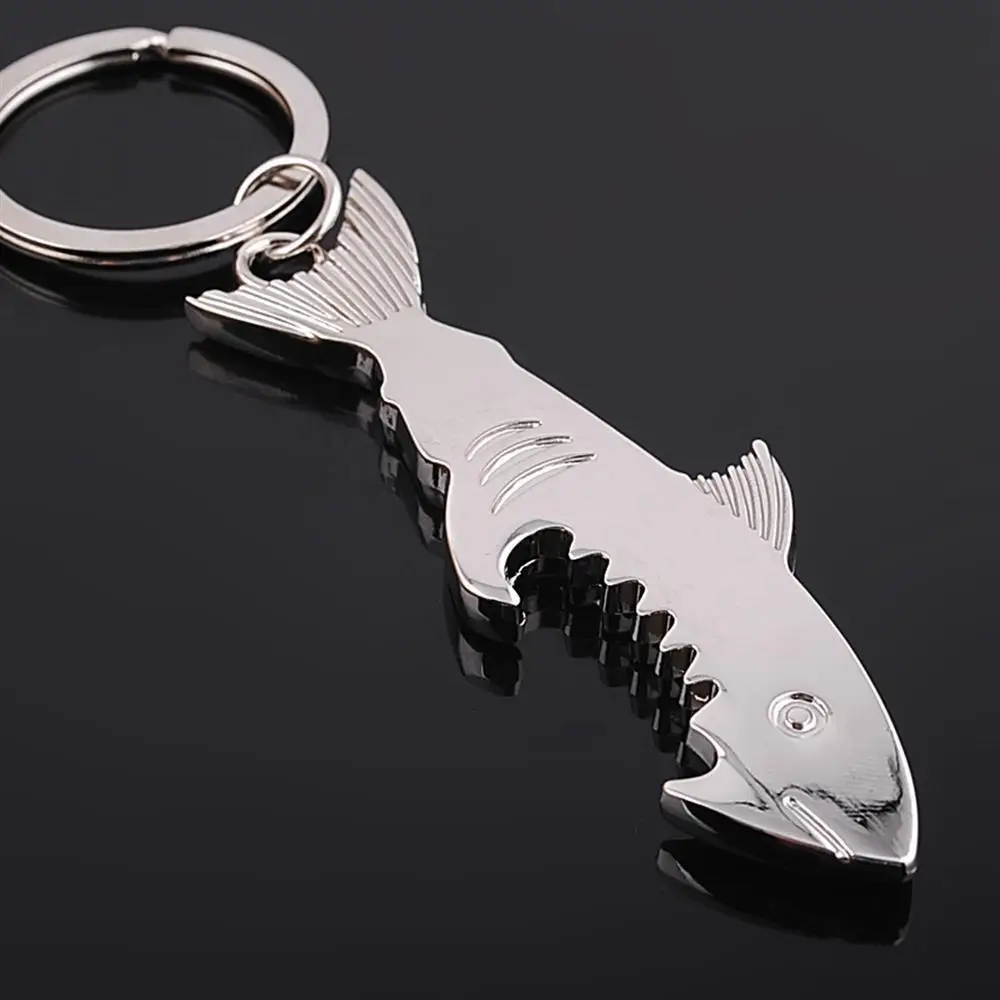 

shark bottle opener keychain zinc alloy multifunction fish corkscrew key chains souvenirs gift key cover factory promotion