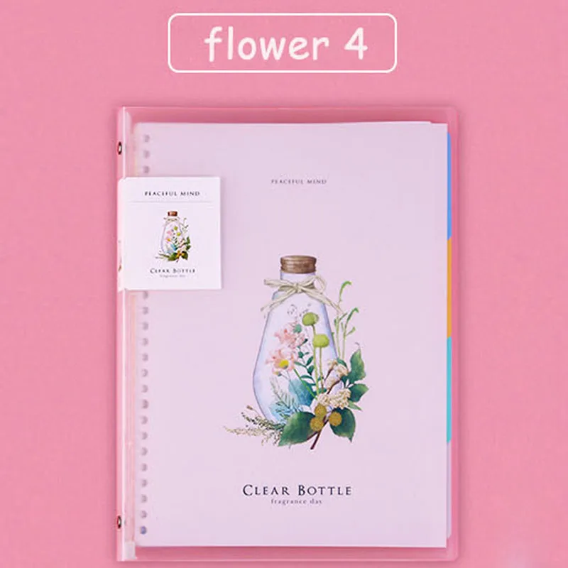 flower 4 Deli дневник съемный свободный лист простой, маленький, B5 Ноутбук Милые Творческие Школьные принадлежности - Цвет: flower 4