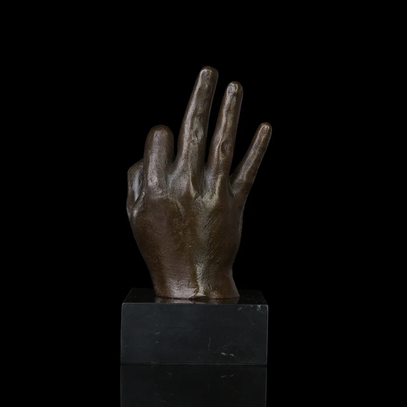ATLIE BRONZES современная абстрактная бронзовая ручная статуя OK SIGN stigs скульптура Lost Wax