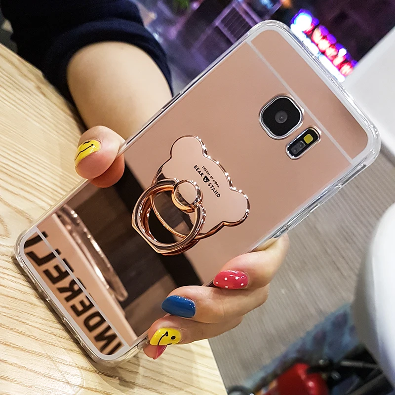 Мягкий силиконовый Зеркало чехол для телефона Samsung Galaxy S5 S6 S6E s7 s7e s8 s9 плюс 4