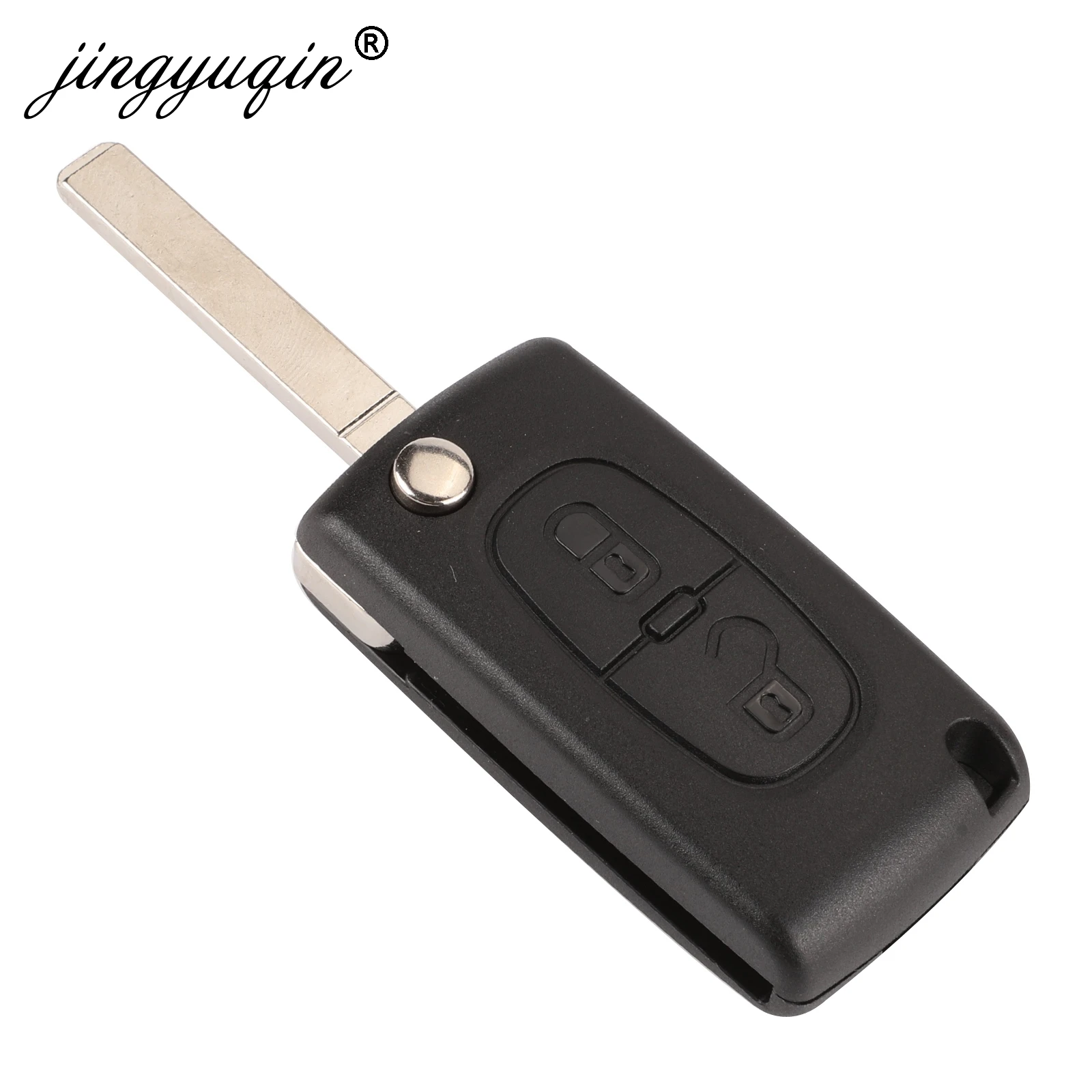 Jingyuqin 10 шт./лот VA2 пустой 2BTN дистанционный флип чехол для ключа CITROEN C2 C3 C4 C6 Berlingo Peugeot