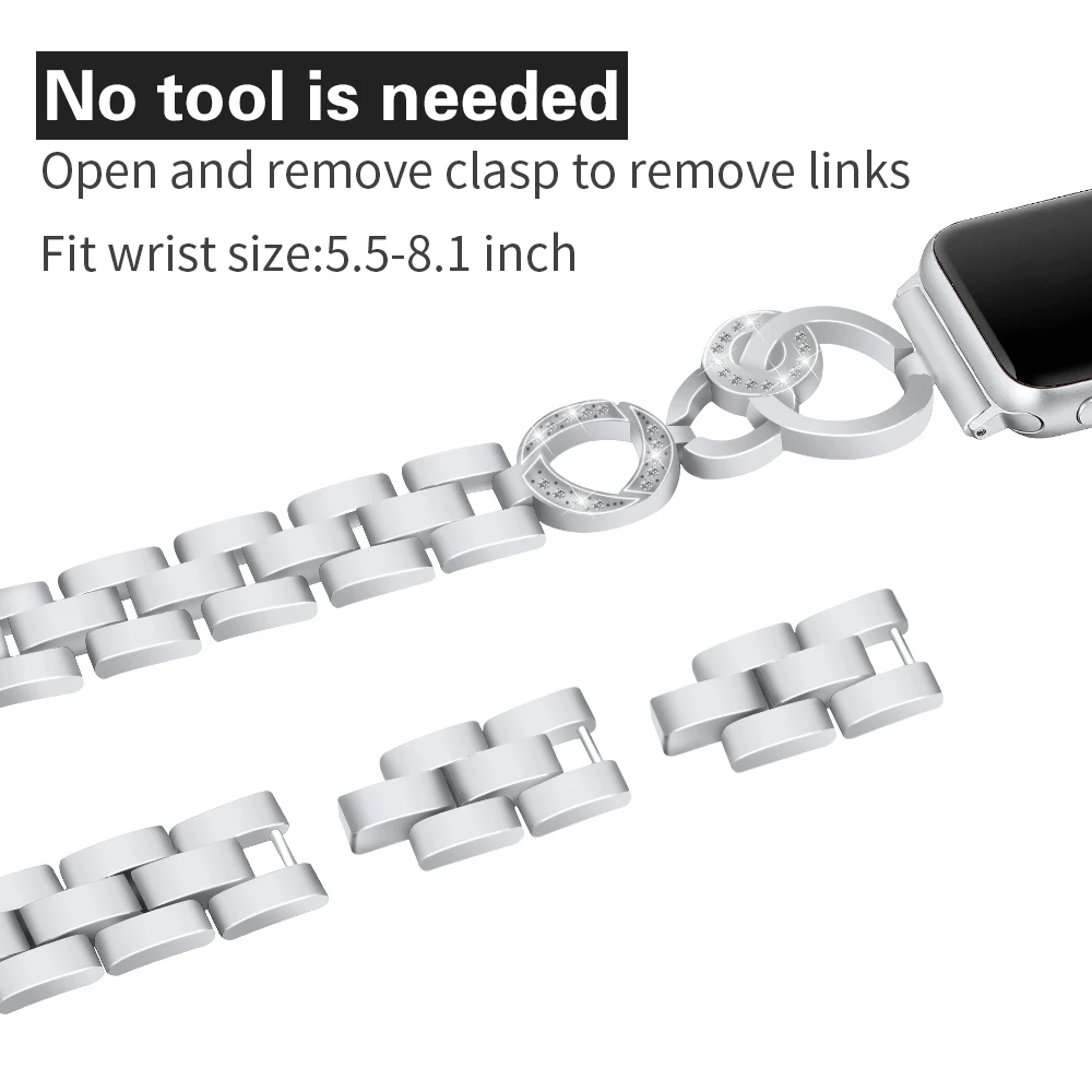 Joyozy женские часы с бриллиантами для apple watch Band 38 мм/42 мм/40 мм/44 мм ремешок из нержавеющей стали iwatch ремешок для часов аpple