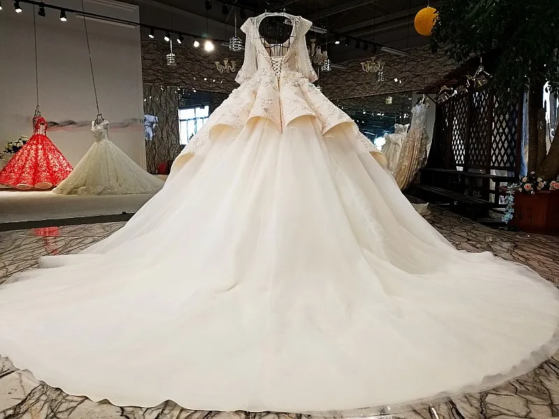 LS69412 Роскошная свадебная одежда бальное платье три четверти рукав Aliexpress, Китай Свадебные платья невесты последний дизайн