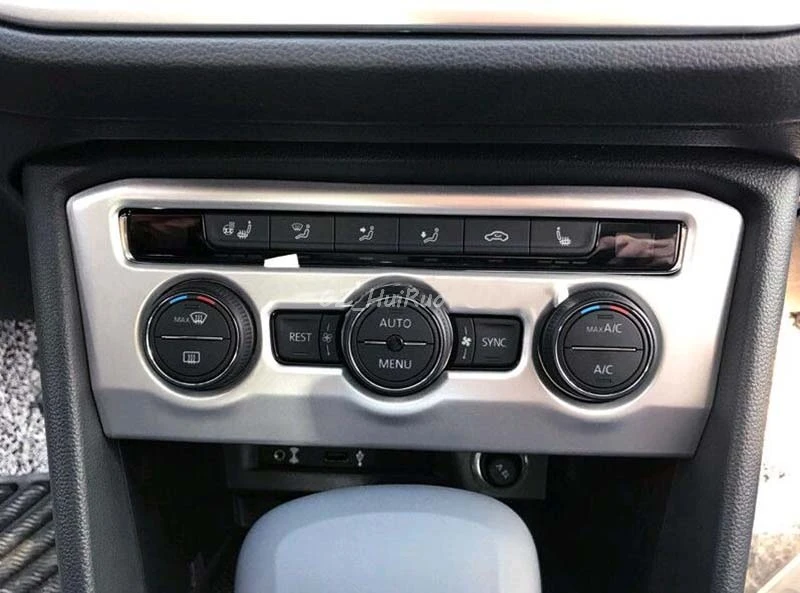 

Car styling ABS Matt Air Condition Adjust Button Cover Trim For VW Tiguan 2nd Gen 2016 2017