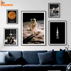 Настенная живопись, холст, космическое открытие, Лунная прогулка, космонавты и ракеты, скандинавские плакаты и принты, настенные картины для декора гостиной