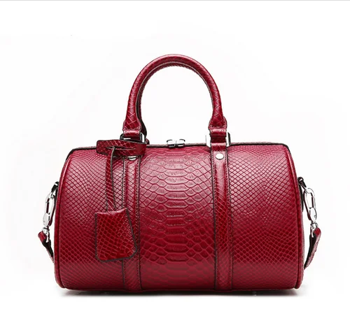 serpentine burgundy Змеиная дизайнерская женская сумка из натуральной коровьей кожи, женская сумка из натуральной кожи, женская сумка через плечо, сумки-мессенджеры - Цвет: serpentine burgundy