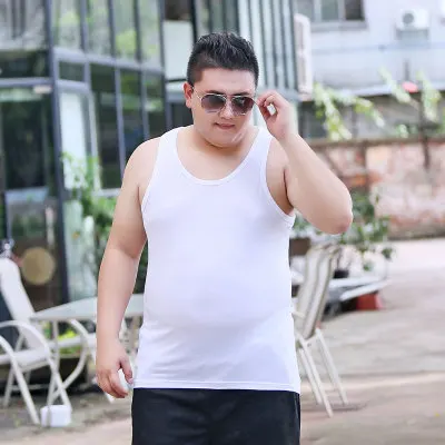 MFERLIER Лето мужские майки размера плюс большие 6XL 7XL 8XL Большие размеры майки 9XL 10XL модал высокая эластичность 150 кг 48-50-52 - Color: WHITE