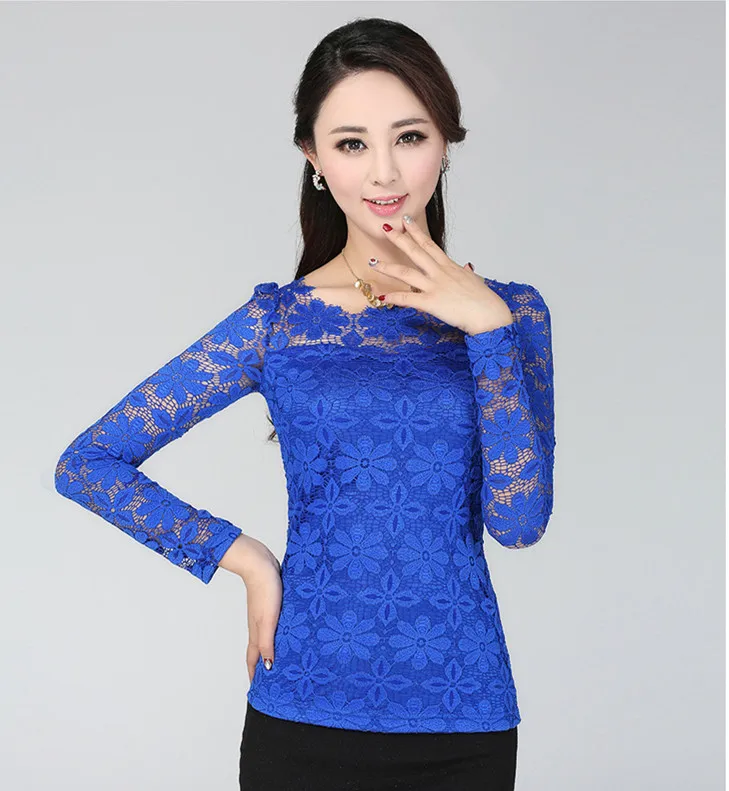 Новые женские модные кружевные блузки с длинным рукавом Женские топы и | Женская