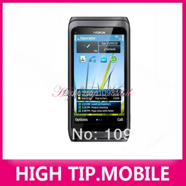 Сотовые телефоны Nokia E7 Wi-Fi камера 8 Мп 4 0 дюйма емкостный экран 3G GPS восстановленная