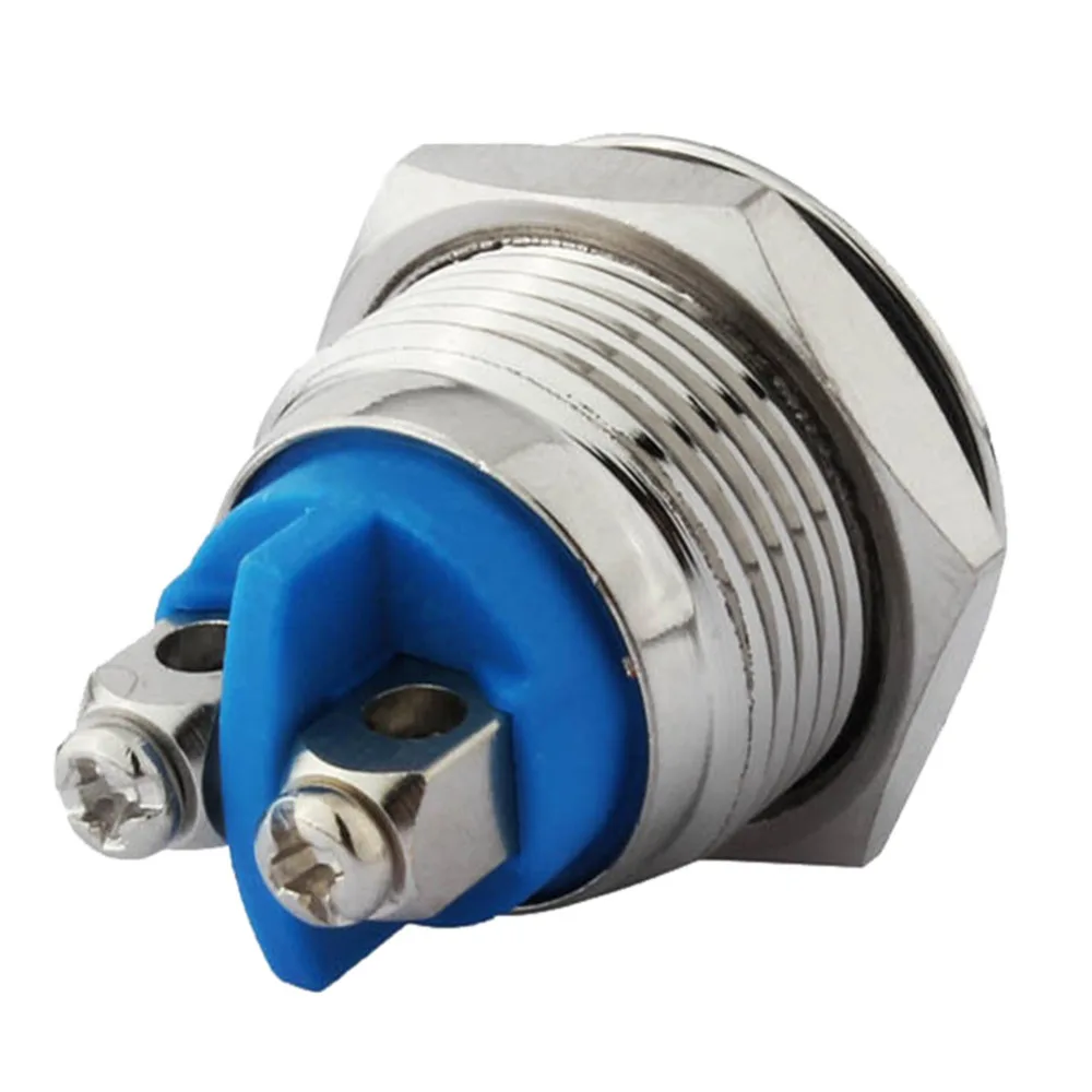 2 шт. 16 мм Автомобильный кнопочный переключатель из нержавеющей стали кнопка