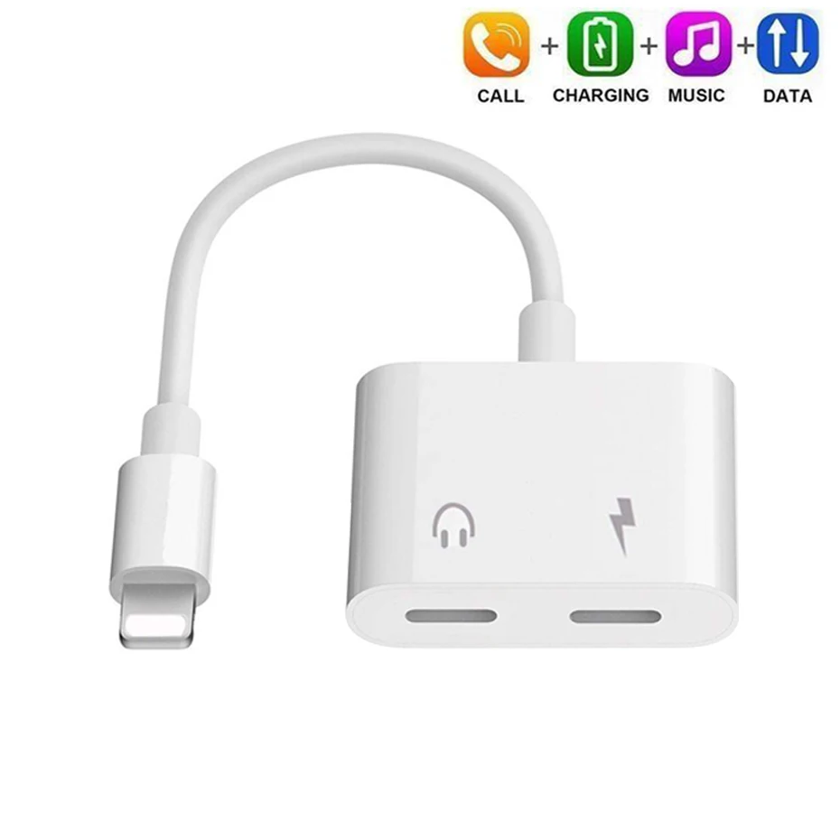 2 в 1 для iPhone 11X8 Plus аудио зарядное устройство адаптер для Lightning до 3,5 мм адаптер вспомогательный конвертер Кабель - Цвет: Style 2